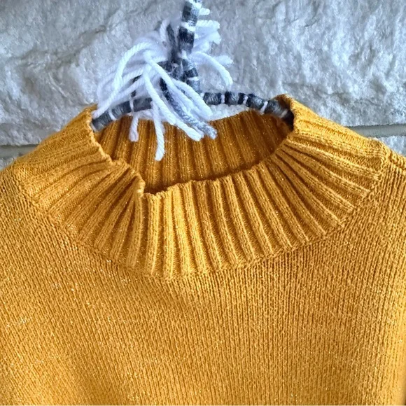 LC Lauren Conrad Women's Yellow Mockneck Sweater Medium - Picture 3 of 6